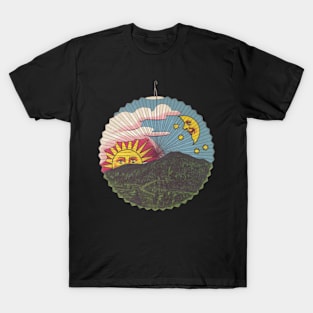 Dusk Sunset Moonrise Sun Moon Changing Season Transition T-Shirt